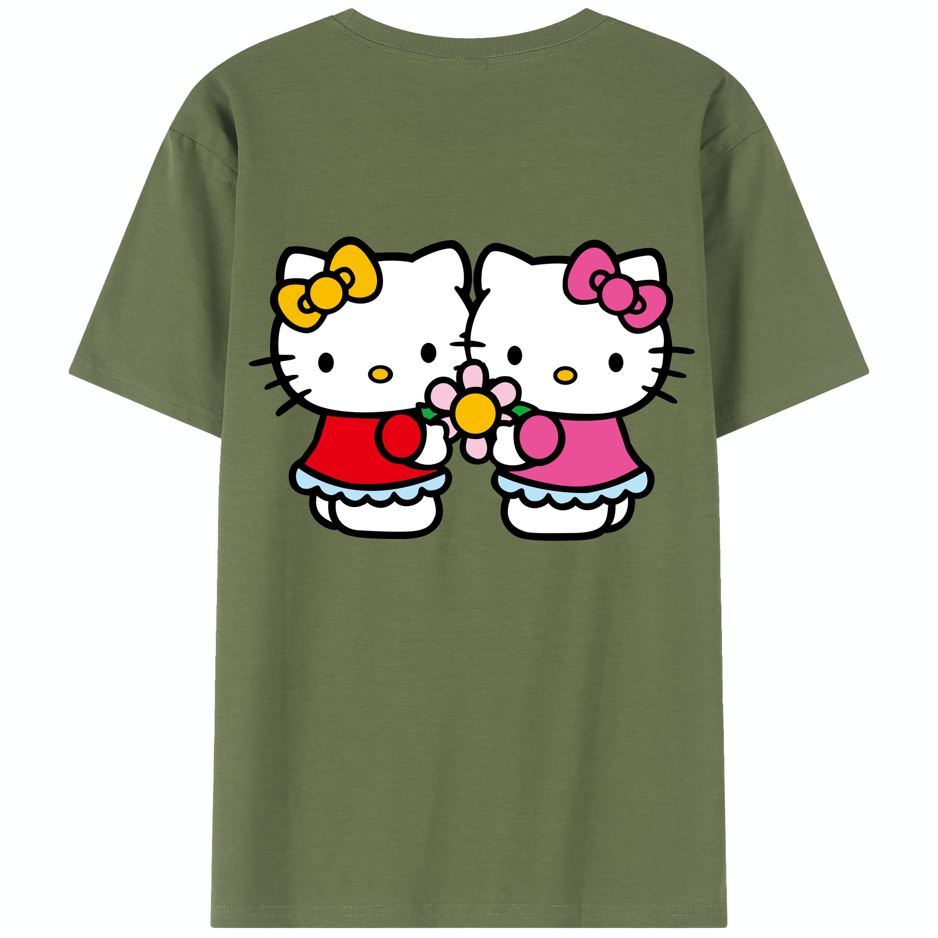 （画像用） Hello Kitty ハローキティ 綿100％半袖Tシャツ（背面プリント）